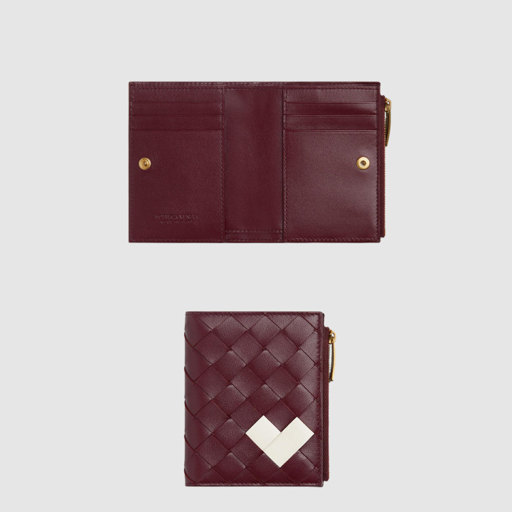 보테가베네타 바이 폴드 인트레치아토 스몰 지퍼 지갑 742330