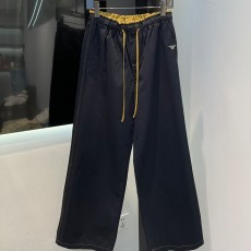 프라다 드로스트링 신축성 캐주얼 팬츠