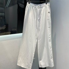 프라다 드로스트링 신축성 캐주얼 팬츠