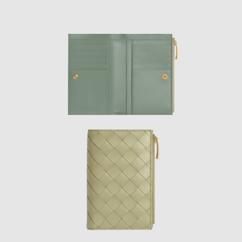보테가베네타 중형 인트레치아토 양면 지갑 749940