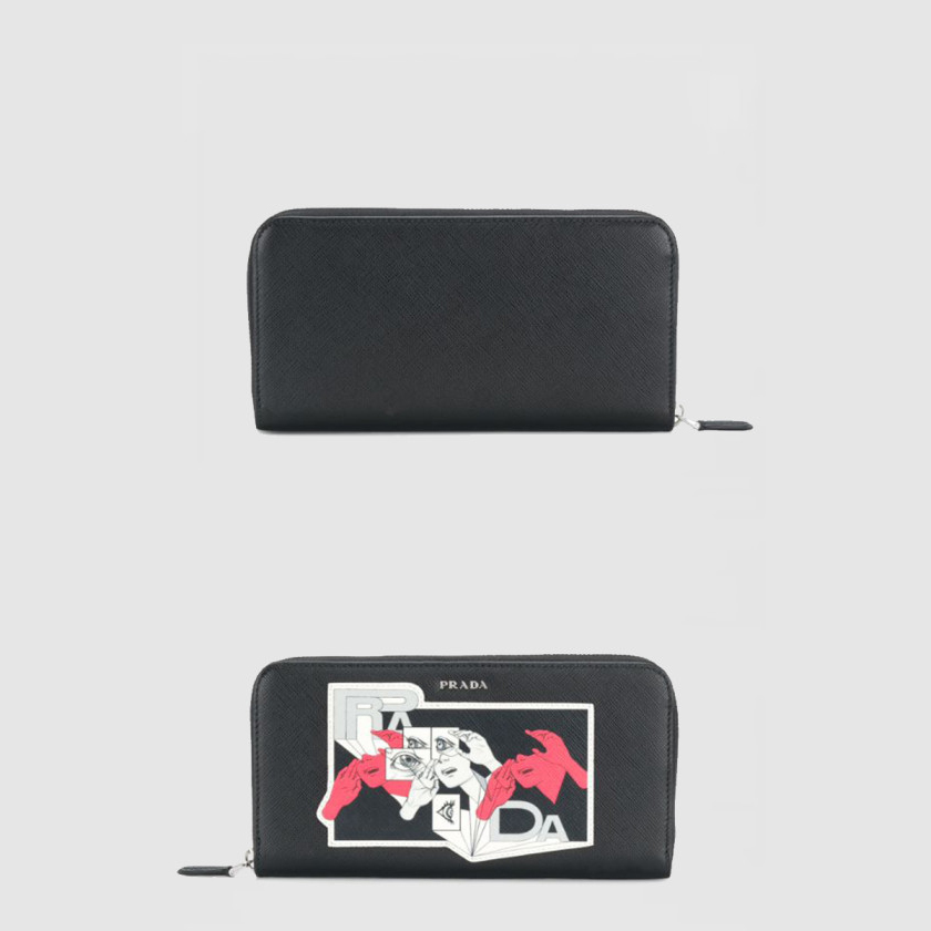 프라다 그래픽 프린트 지갑 2ML317