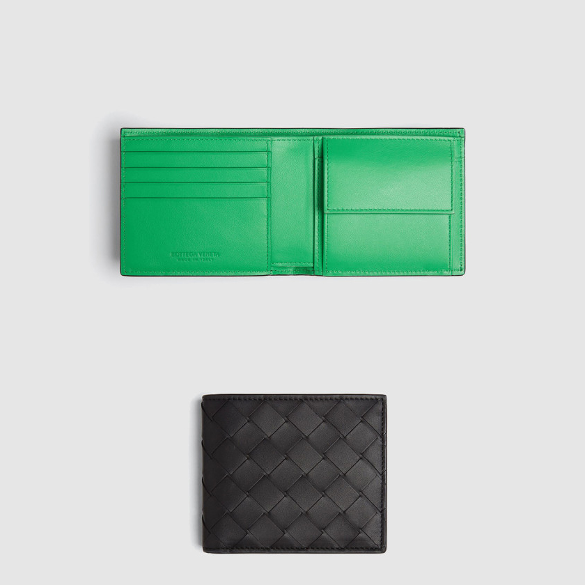 보테가베네타 동전 지갑을 갖춘 인트레치아토 폴더형 지갑 605722