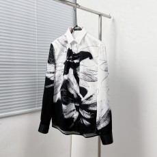 알렉산더 맥퀸 올오버 드래곤플라이 프린트 셔츠