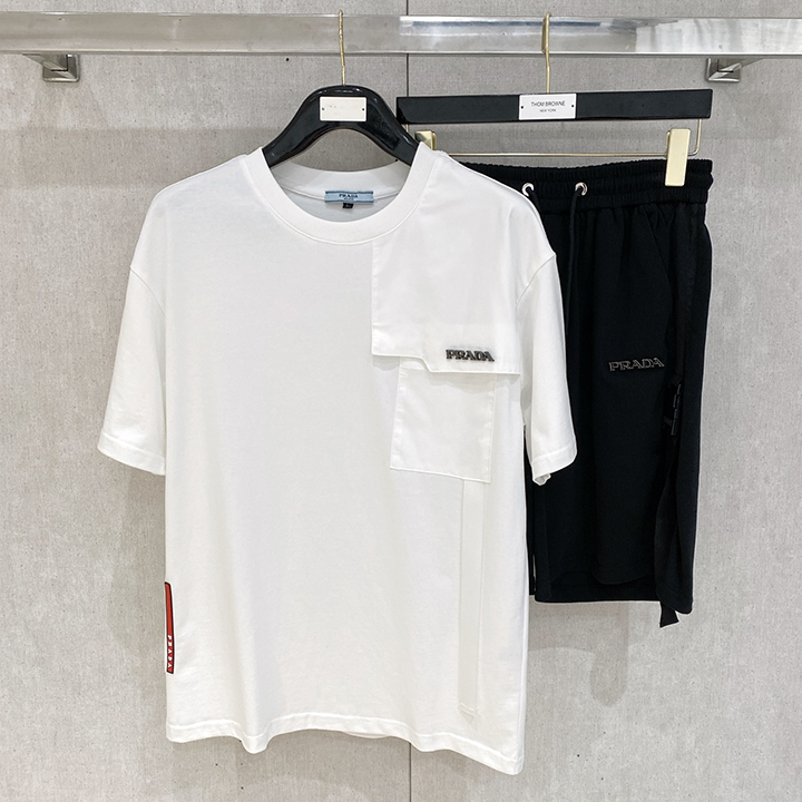 프라다 남녀공용 클래식 반팔 티셔츠 세트