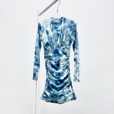 프린트 슬림핏 드레스 코튼 리액티브