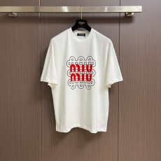 미우미우 2025SS 봄여름 신상품 라운드넥 반팔 티셔츠