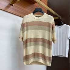 로로피아나 2025 신상품 남성용 니트 반팔 티셔츠