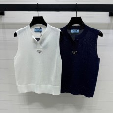 프라다 파인 스팽글 니트 베스트