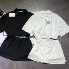 알렉산더왕 반팔 폴로 셔츠 티셔츠 탑 + 미니 스커트 세트