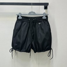 프라다 드로스트링 나일론 엘라스틱 웨이스트 캐주얼 반바지