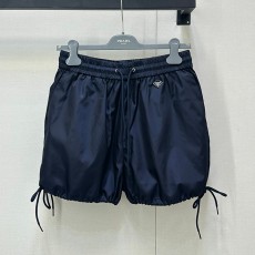 프라다 드로스트링 나일론 엘라스틱 웨이스트 캐주얼 반바지