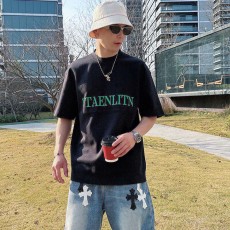 발렌티노 입체 레터링 필름 헤비 반팔 티셔츠 원단 고급 초중량 양면 코튼 천