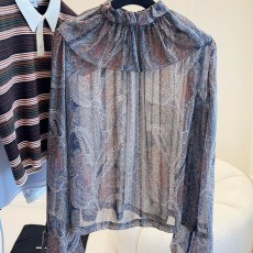 생로랑 100% 실크 셔츠