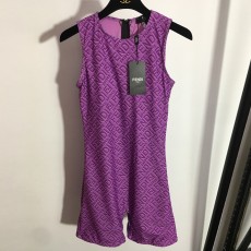 펜디 풀바디 레터 프린트 슬리브리스 원피스 반바지 수영복