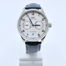 IWC 샤프하우젠 포르투기저 은장 가죽 WC12