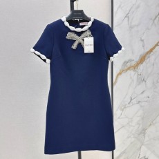 발렌티노 리본 장식 라인스톤 장인정신 장식 드레스