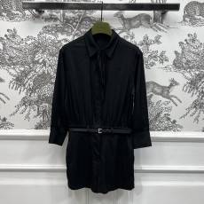 구찌 라펠 롱 슬리브 원피스