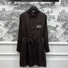 펜디 더블 F 자카드 라펠 안감 드레스