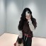 미우미우 25Fw 초가을 신상 컬리지 스타일 폴로 칼라 스트라이프 페이크 투피스 티셔츠 탑