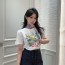 디올 25S 봄/여름 시티 리미티드 뉴 파리 레드 카펫 스타라이트 샤이닝 프린트 패턴 반팔 티셔츠