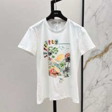 디올 봄여름 신상 트로피컬 코코넛 트리 리조트 아일랜드 패턴 티셔츠