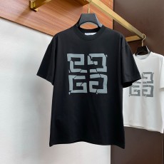 지방시 25SS 봄/여름 신상품 순면 라운드넥 반팔 남성 베이직 퓨어 화이트 카운터 반팔 티셔츠