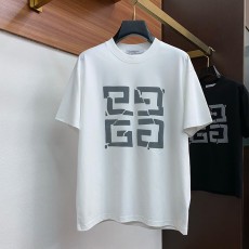 지방시 25SS 봄/여름 신상품 순면 라운드넥 반팔 남성 베이직 퓨어 화이트 카운터 반팔 티셔츠