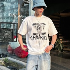 샤넬 2025ss 봄/여름 신상품 코튼 라운드넥 반팔 티셔츠