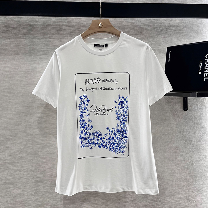 막스마라 라운드넥 프린트 Tee
