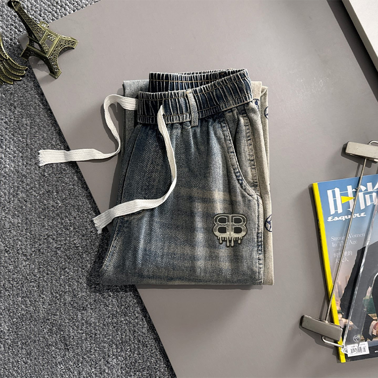 발렌시아가 2025 여름 루즈 와이드 레그 진 스트레이트 레그 팬츠