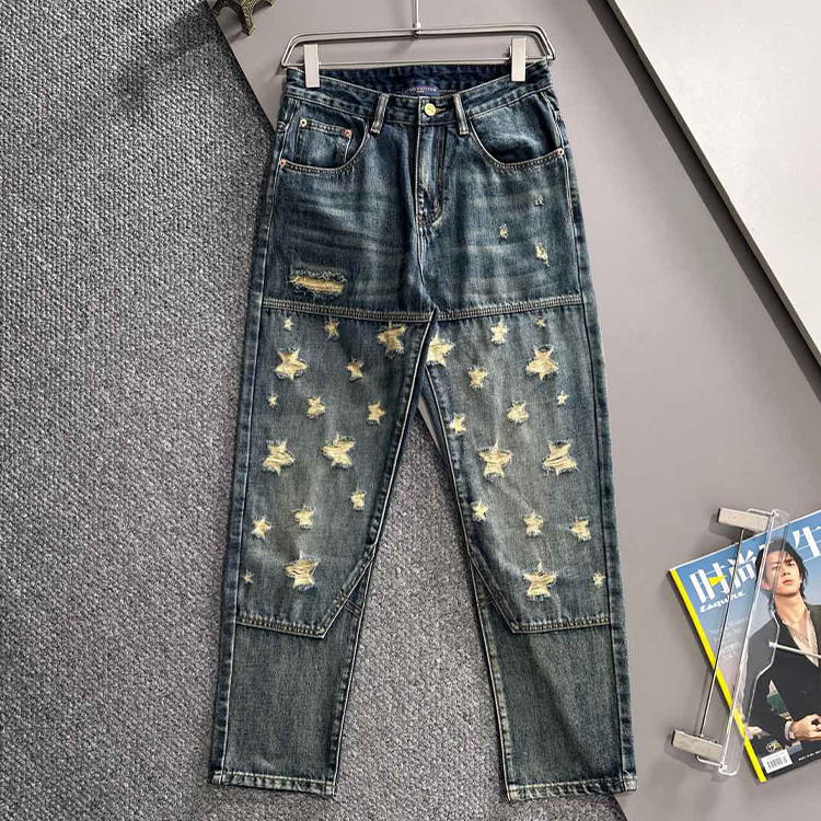 루이비통 LV2025 사계절 루즈 진 스트레이트 팬츠