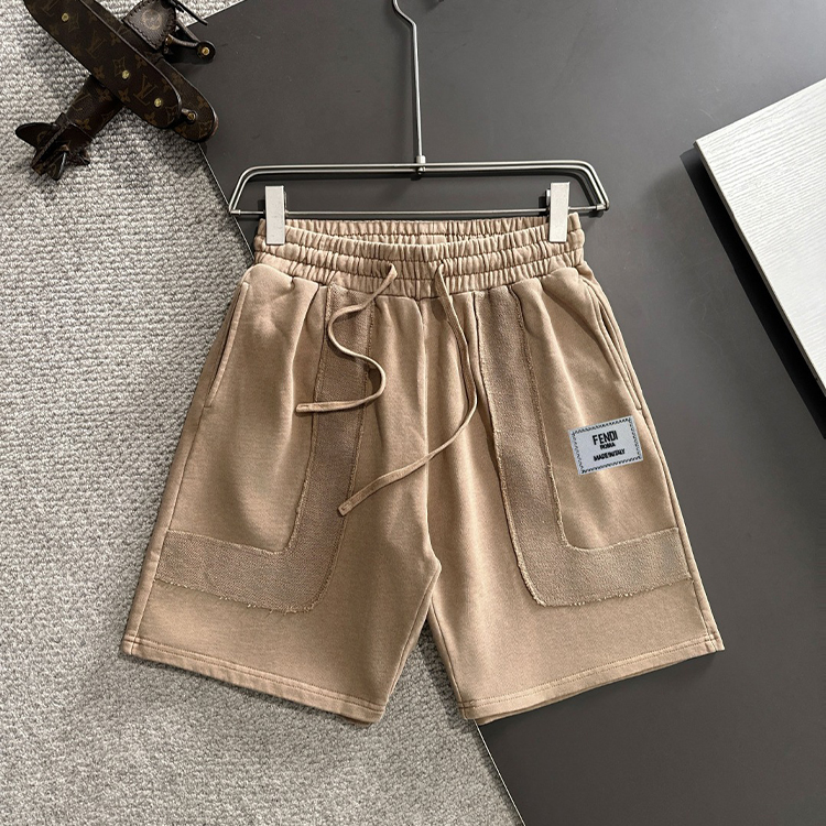 펜디 2025 봄/여름 신상품 신축성 있는 밴드 캐주얼 솔리드 컬러 루즈 쇼츠