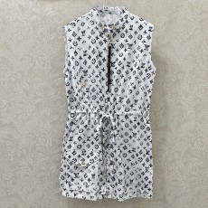 루이비통 뉴 스타일 스탠드업 칼라 프린트 베스트 드레스