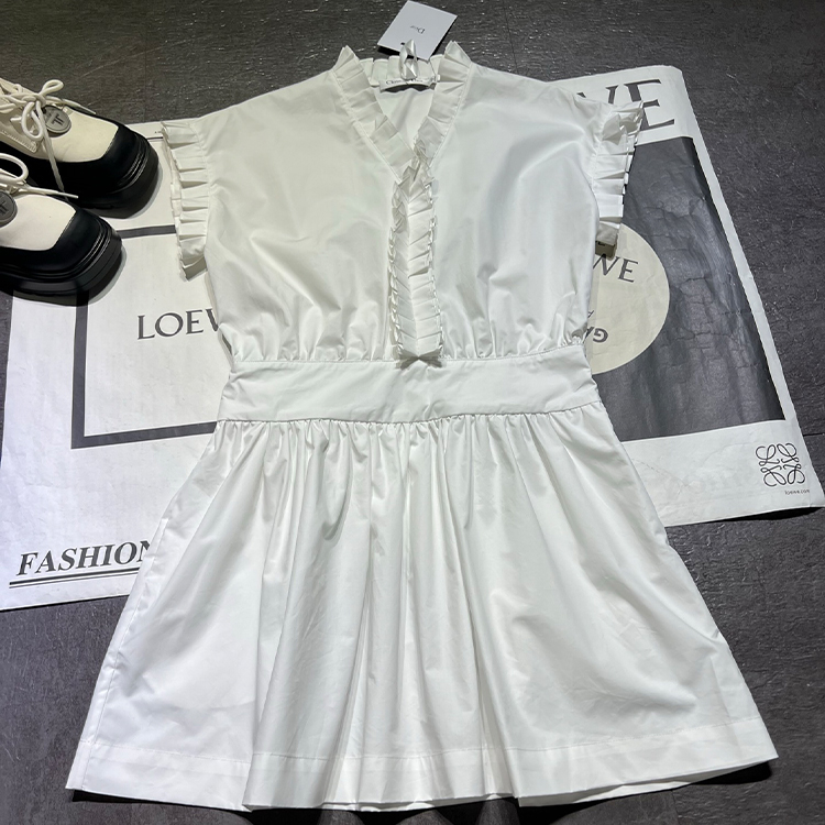 디올 드레스 25 신상, 플리츠 V넥 캡슬리브 숏스커트