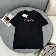 로에베 컬러풀 로고 자수 코튼 티셔츠