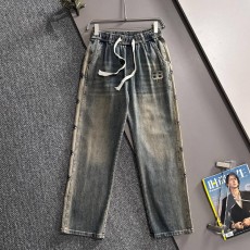 발렌시아가 2025 여름 루즈 와이드 레그 진 스트레이트 레그 팬츠,