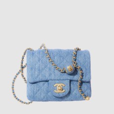 샤넬 데님 미니 플랩백 AS1786