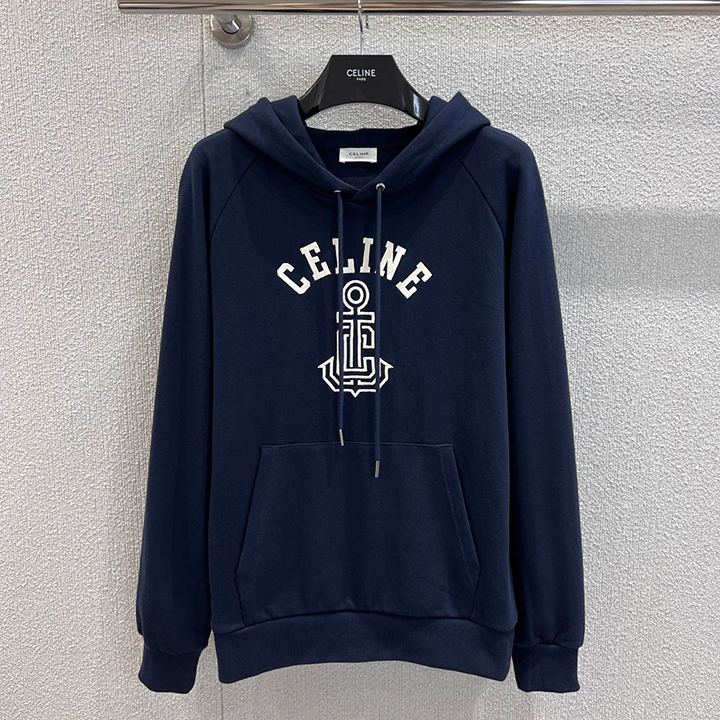 셀린* 앵커 레터 자수 후드 스웨트셔츠