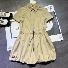 로에베 실크 드레스 코튼 반팔 미니 스커트