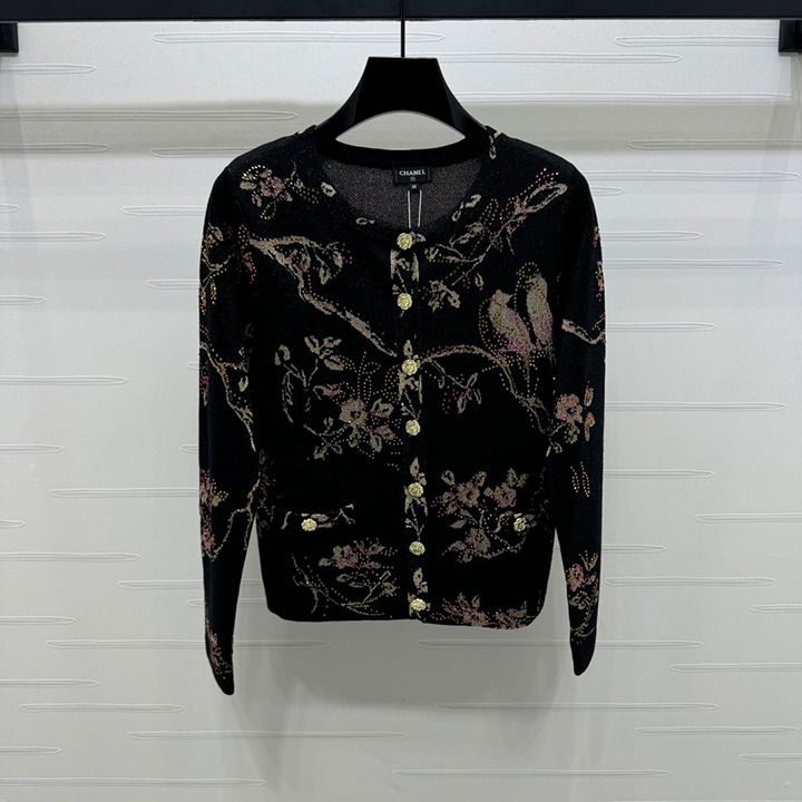 샤넬 울 소재가 편안한 피부 친화적인 스트레이트 숄더 가디건