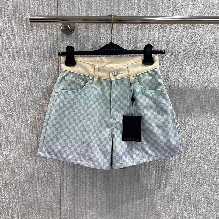 루이비통 플레드 자카드 데님 쇼츠