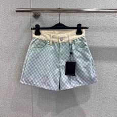 루이비통 플레드 자카드 데님 쇼츠