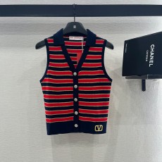 발렌티노 스트라이프 콘트라스트 니트 조끼