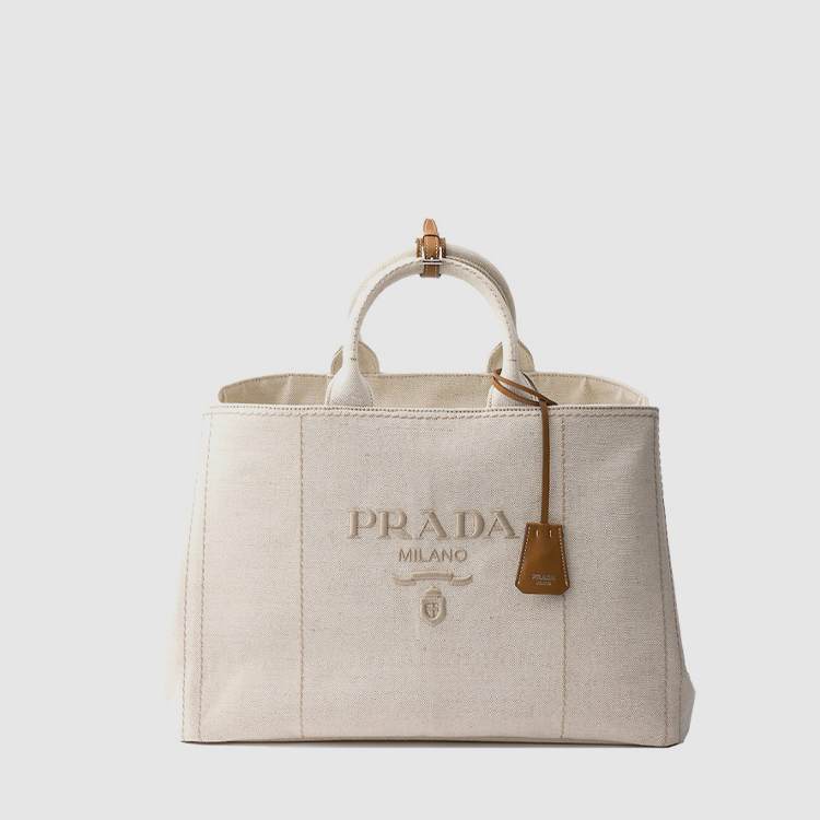 프라다 리넨 혼방 토트백 2VG131