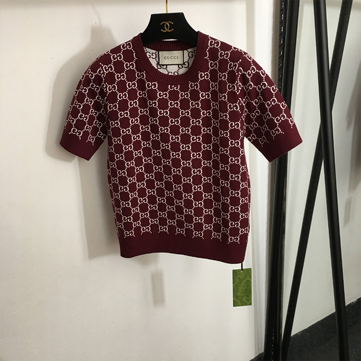 구찌 반팔 니트 스웨터 탑