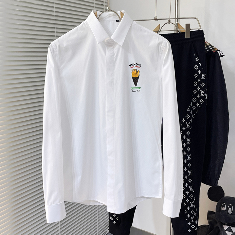 펜디 남성용 필수 셔츠, 100% 천연 코튼 소재