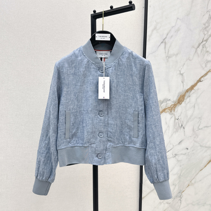 톰브라운 초가을을 위한 최신 클래식 콘트라스트 컬러 리본 패치워크 재킷