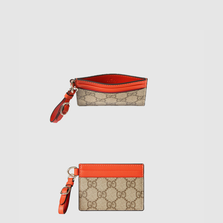 구찌 GG 엠블럼 스트랩 카드 케이스 819121