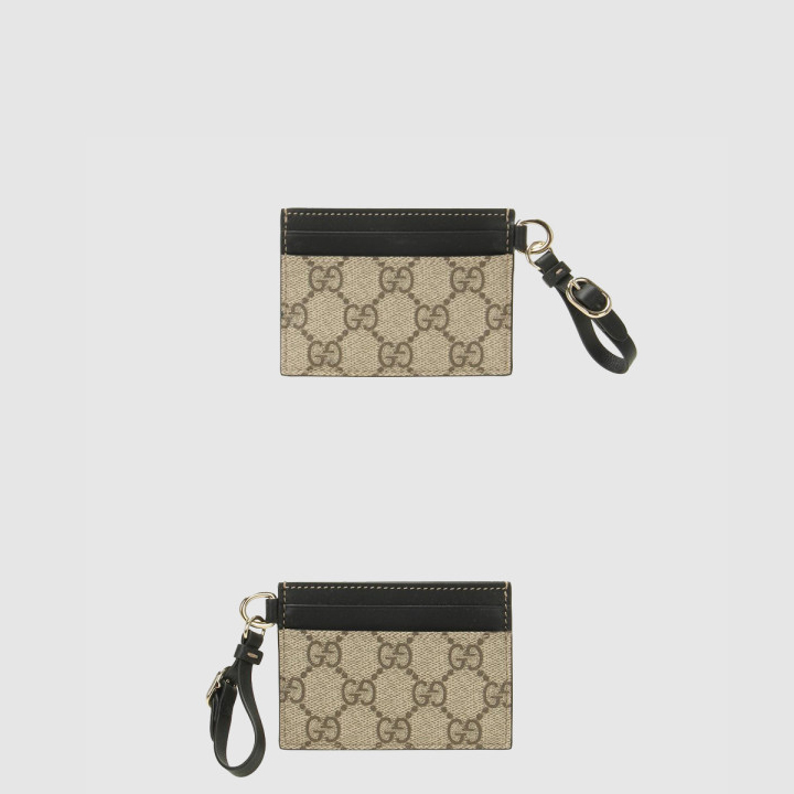 구찌 GG 엠블럼 스트랩 카드 케이스 819121