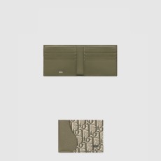 디올 반지갑 새들 2단 지갑 오블리크 자카드 2ADBH